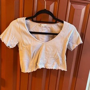 💜 Zara Lilac Ruffled Fringes Crop Top